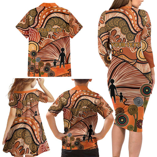 Aboriginal and Torres Strait Islander Children's Day Personalised Family Matching Long Sleeve Bodycon Dress and Hawaiian Shirt The Next Generation Strong in Culture