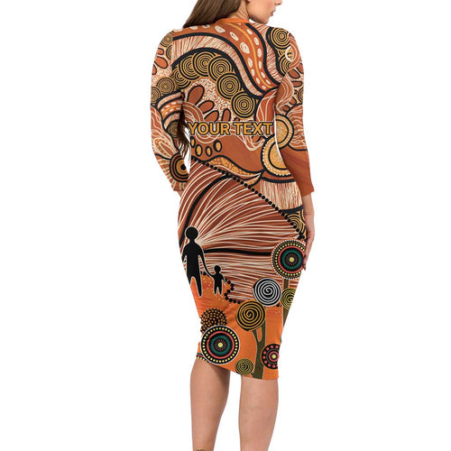 Aboriginal and Torres Strait Islander Children's Day Personalised Family Matching Long Sleeve Bodycon Dress and Hawaiian Shirt The Next Generation Strong in Culture