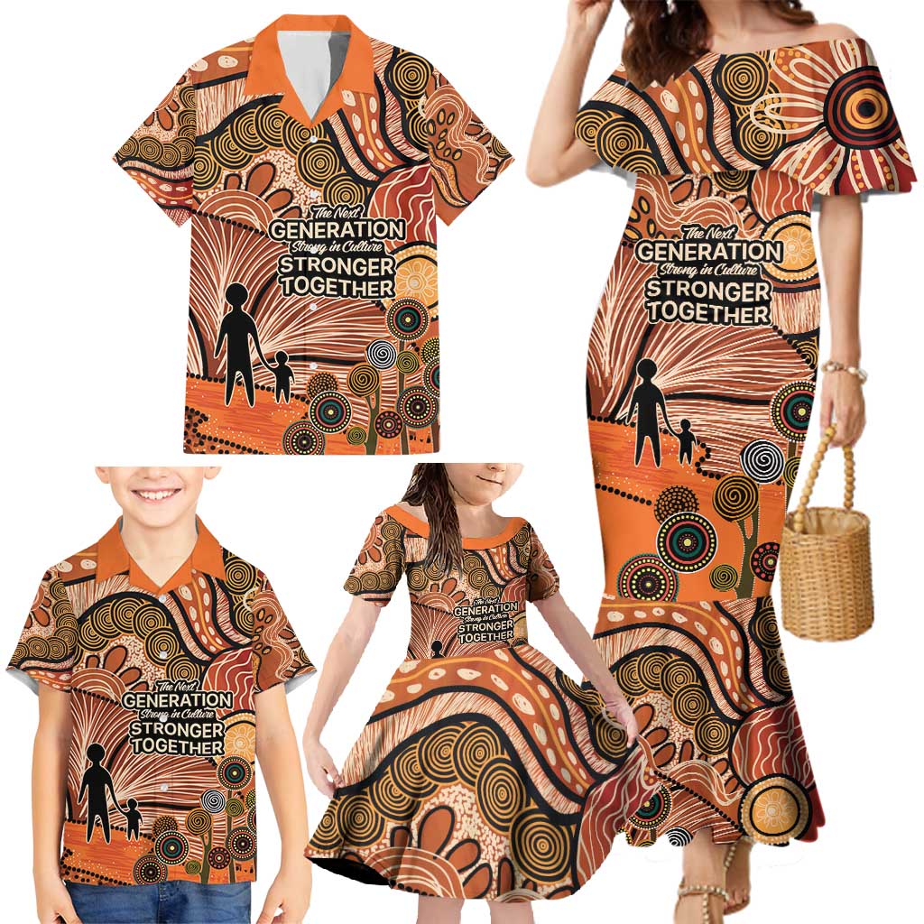 Aboriginal and Torres Strait Islander Children's Day Personalised Family Matching Mermaid Dress and Hawaiian Shirt The Next Generation Strong in Culture