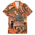 Aboriginal and Torres Strait Islander Children's Day Personalised Family Matching Off The Shoulder Long Sleeve Dress and Hawaiian Shirt The Next Generation Strong in Culture