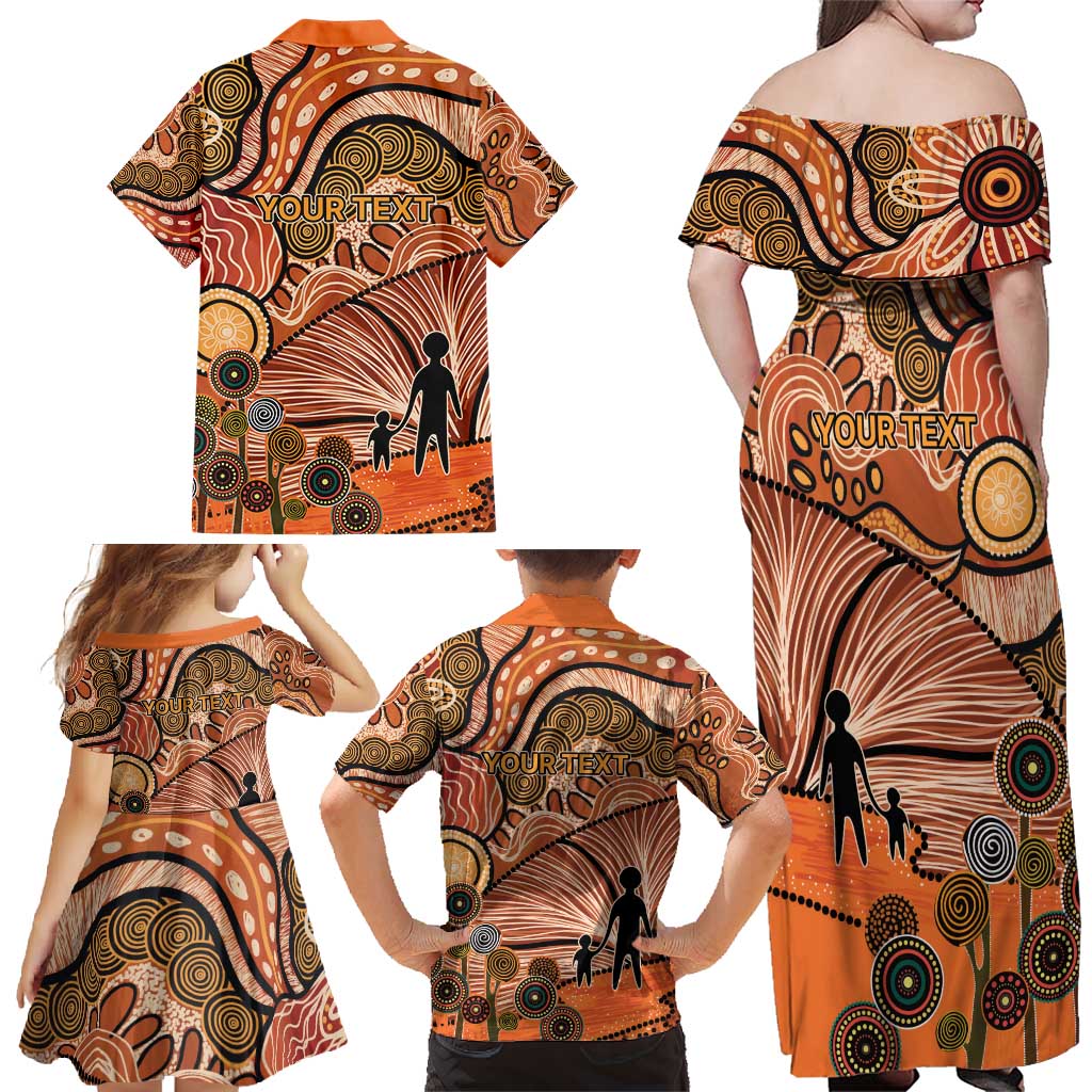 Aboriginal and Torres Strait Islander Children's Day Personalised Family Matching Off Shoulder Maxi Dress and Hawaiian Shirt The Next Generation Strong in Culture