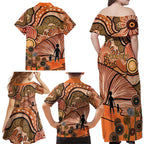 Aboriginal and Torres Strait Islander Children's Day Personalised Family Matching Off Shoulder Maxi Dress and Hawaiian Shirt The Next Generation Strong in Culture