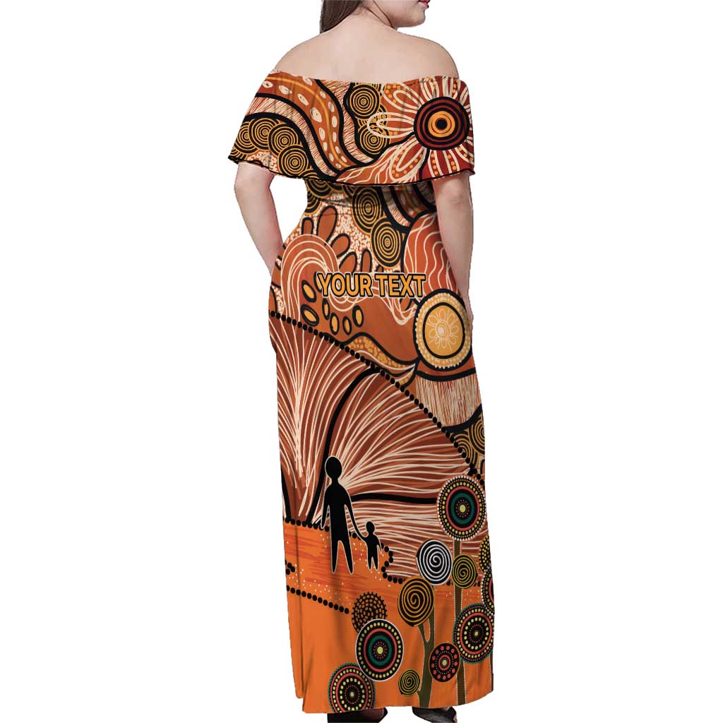 Aboriginal and Torres Strait Islander Children's Day Personalised Family Matching Off Shoulder Maxi Dress and Hawaiian Shirt The Next Generation Strong in Culture