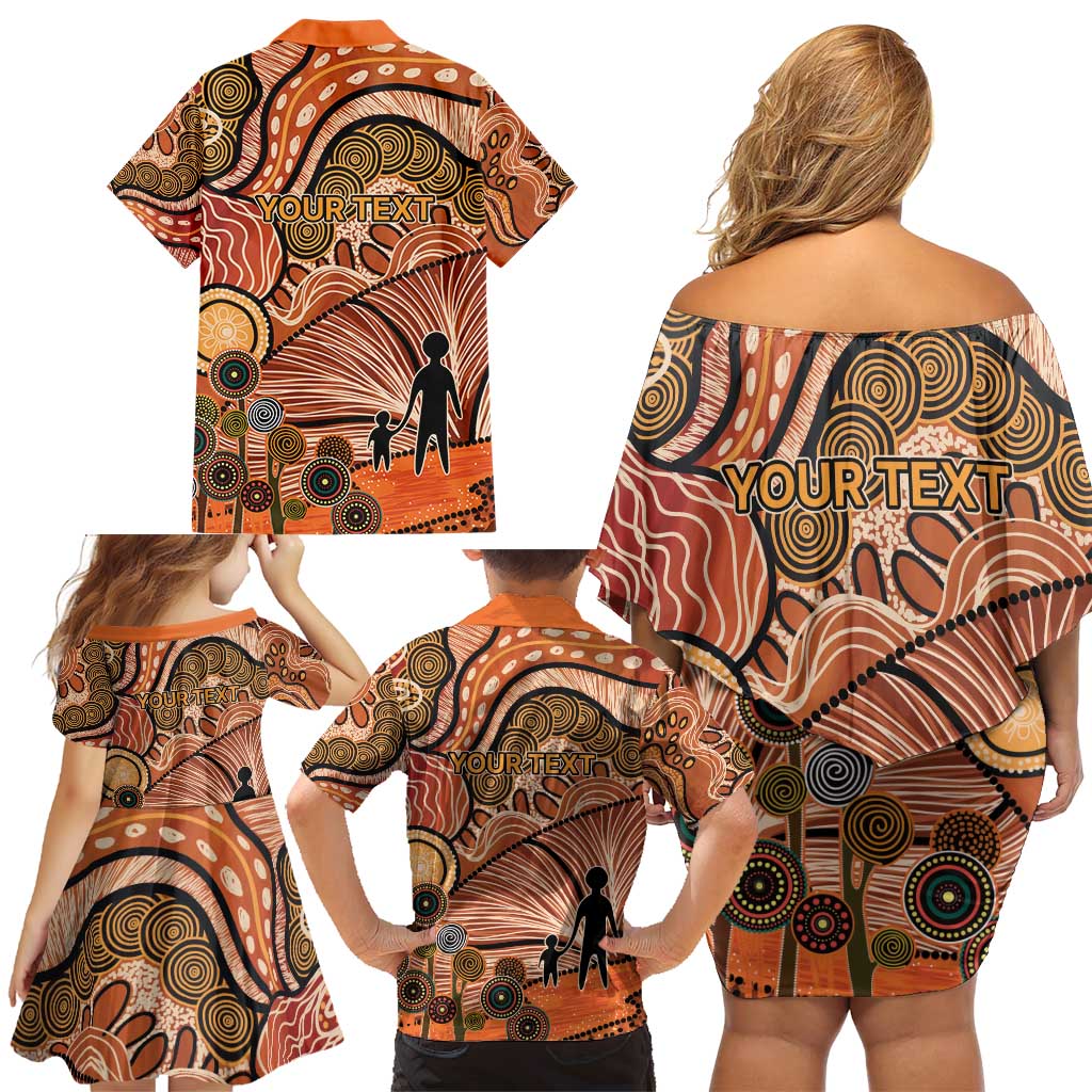 Aboriginal and Torres Strait Islander Children's Day Personalised Family Matching Off Shoulder Short Dress and Hawaiian Shirt The Next Generation Strong in Culture