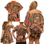 Aboriginal and Torres Strait Islander Children's Day Personalised Family Matching Off Shoulder Short Dress and Hawaiian Shirt The Next Generation Strong in Culture