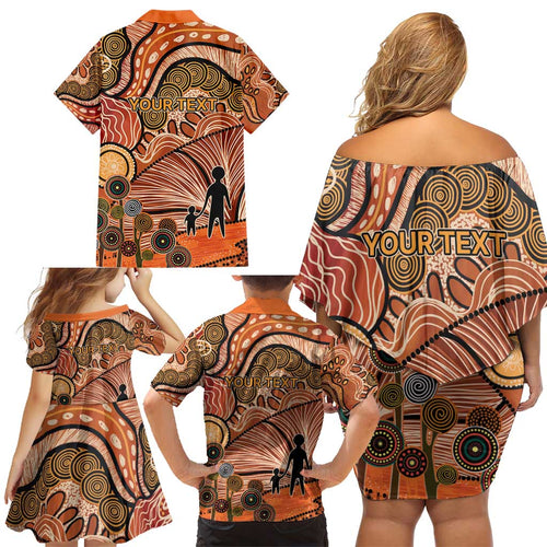 Aboriginal and Torres Strait Islander Children's Day Personalised Family Matching Off Shoulder Short Dress and Hawaiian Shirt The Next Generation Strong in Culture