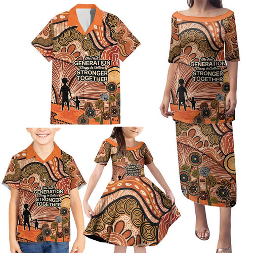 Aboriginal and Torres Strait Islander Children's Day Personalised Family Matching Puletasi and Hawaiian Shirt The Next Generation Strong in Culture