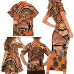 Aboriginal and Torres Strait Islander Children's Day Personalised Family Matching Short Sleeve Bodycon Dress and Hawaiian Shirt The Next Generation Strong in Culture