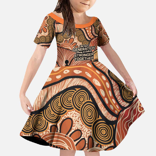 Aboriginal and Torres Strait Islander Children's Day Personalised Family Matching Summer Maxi Dress and Hawaiian Shirt The Next Generation Strong in Culture
