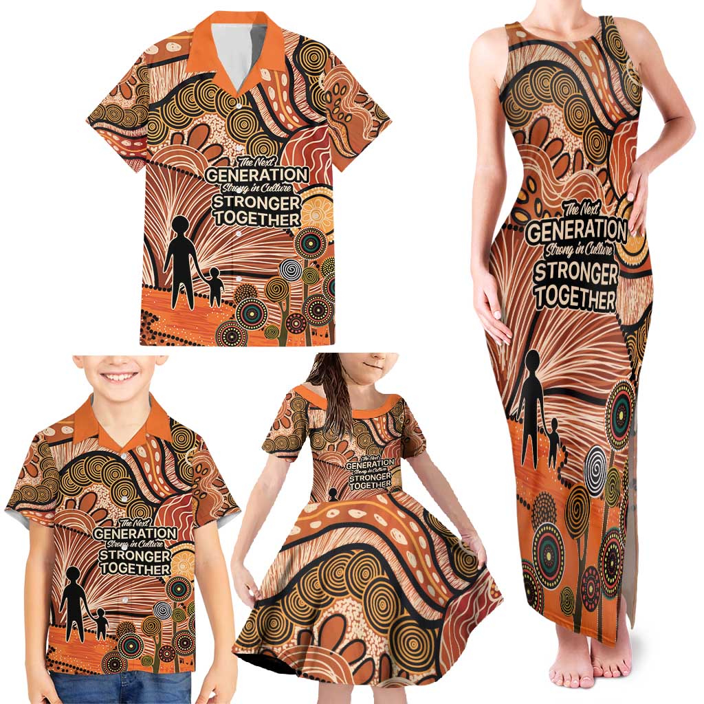 Aboriginal and Torres Strait Islander Children's Day Personalised Family Matching Tank Maxi Dress and Hawaiian Shirt The Next Generation Strong in Culture
