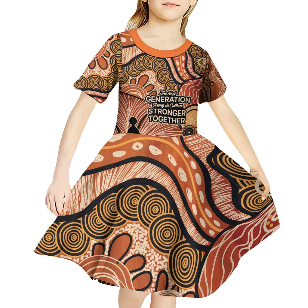 Aboriginal and Torres Strait Islander Children's Day Personalised Kid Short Sleeve Dress The Next Generation Strong in Culture