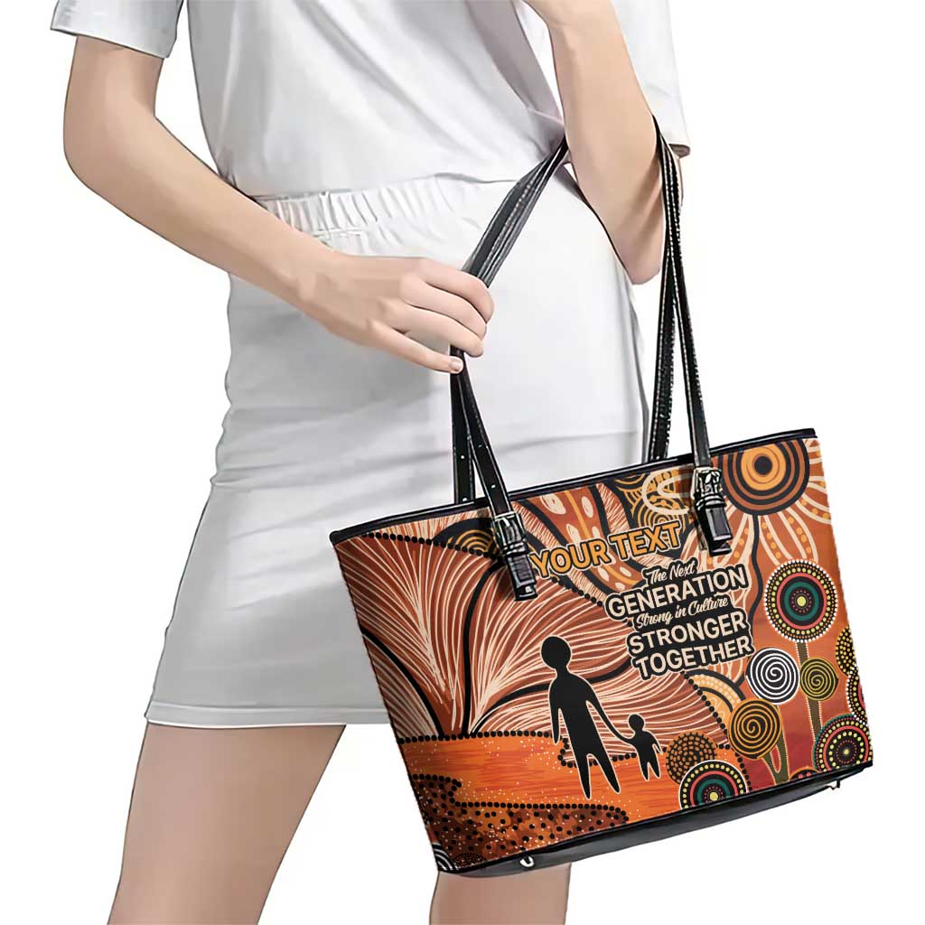 Aboriginal and Torres Strait Islander Children's Day Personalised Leather Tote Bag The Next Generation Strong in Culture