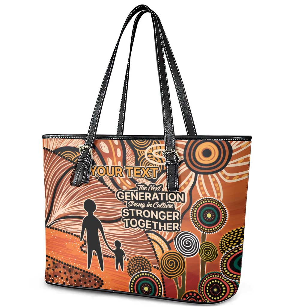 Aboriginal and Torres Strait Islander Children's Day Personalised Leather Tote Bag The Next Generation Strong in Culture