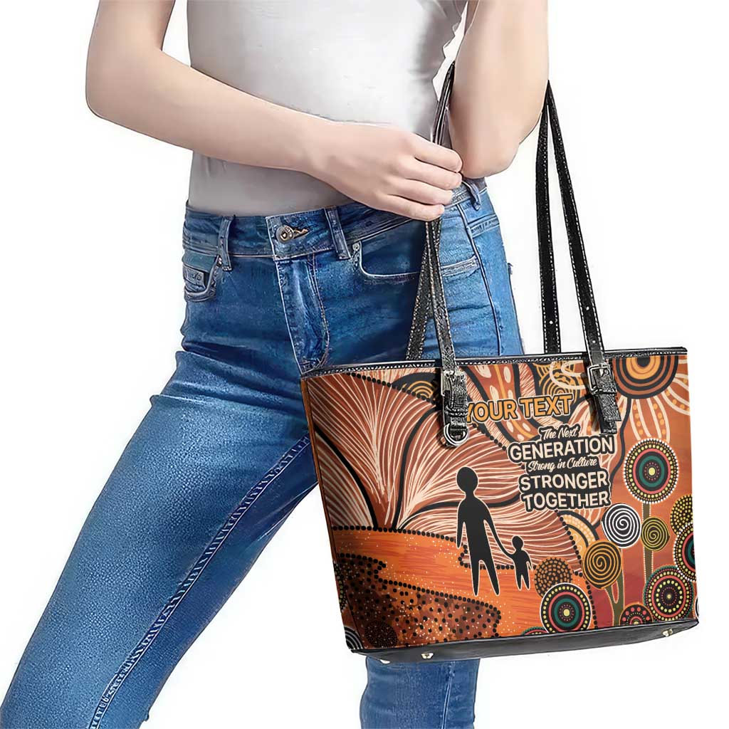 Aboriginal and Torres Strait Islander Children's Day Personalised Leather Tote Bag The Next Generation Strong in Culture