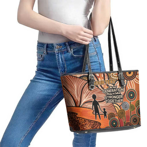 Aboriginal and Torres Strait Islander Children's Day Personalised Leather Tote Bag The Next Generation Strong in Culture