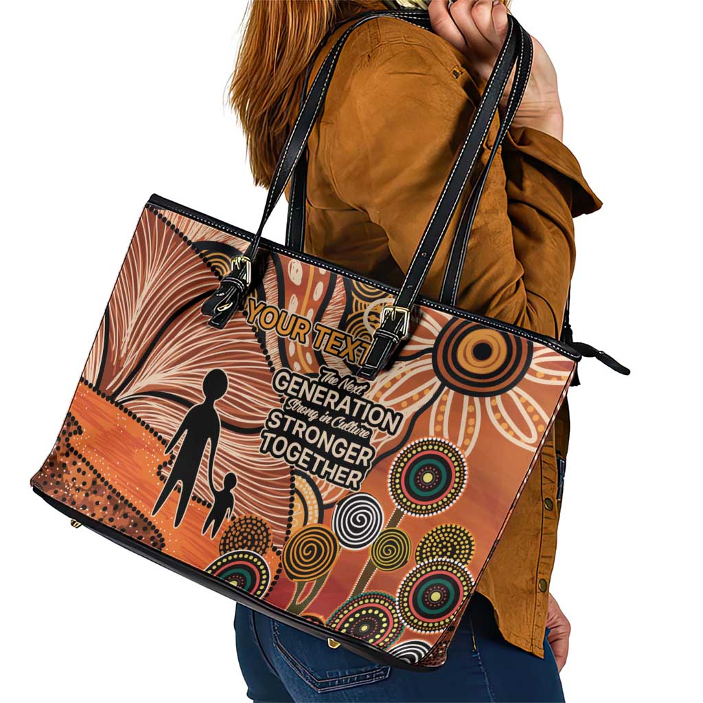 Aboriginal and Torres Strait Islander Children's Day Personalised Leather Tote Bag The Next Generation Strong in Culture