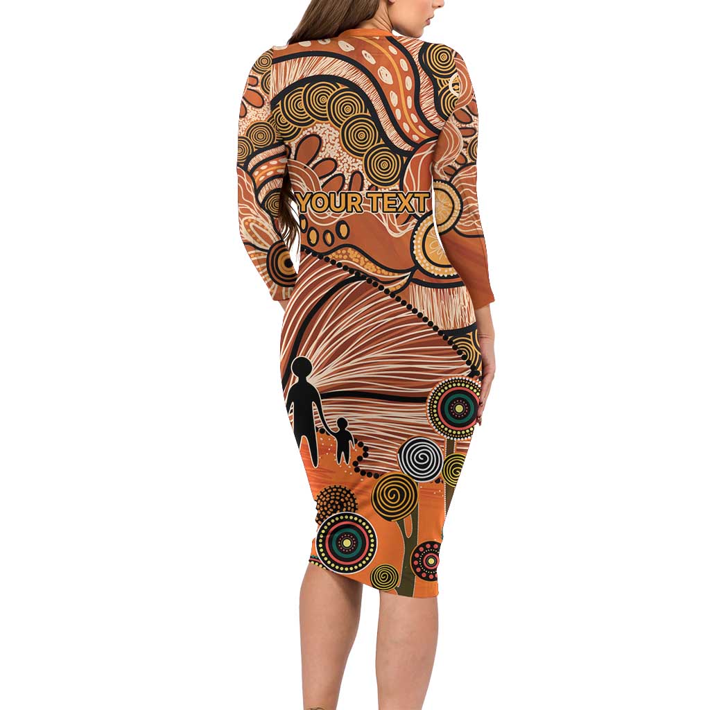 Aboriginal and Torres Strait Islander Children's Day Personalised Long Sleeve Bodycon Dress The Next Generation Strong in Culture