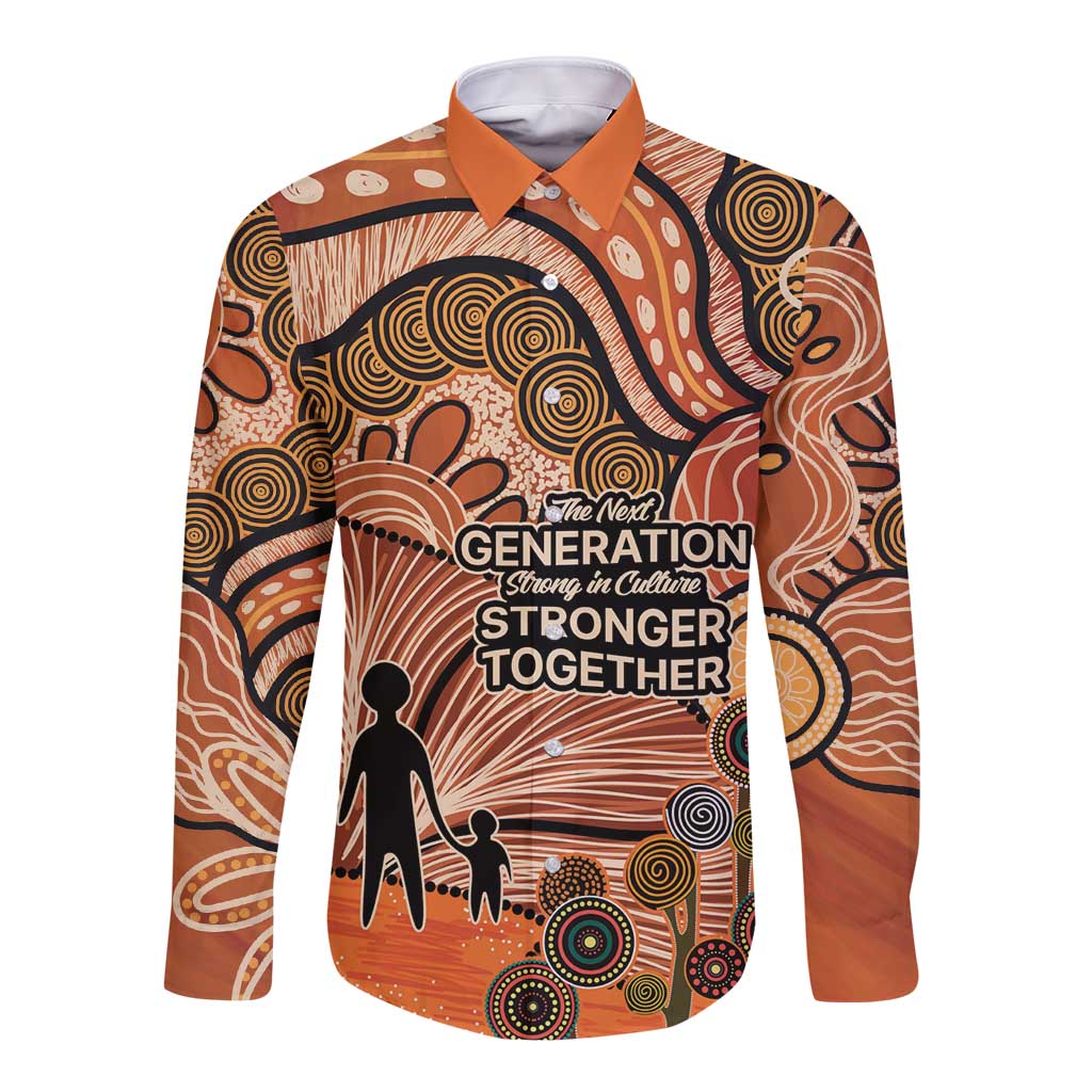 Aboriginal and Torres Strait Islander Children's Day Personalised Long Sleeve Button Shirt The Next Generation Strong in Culture
