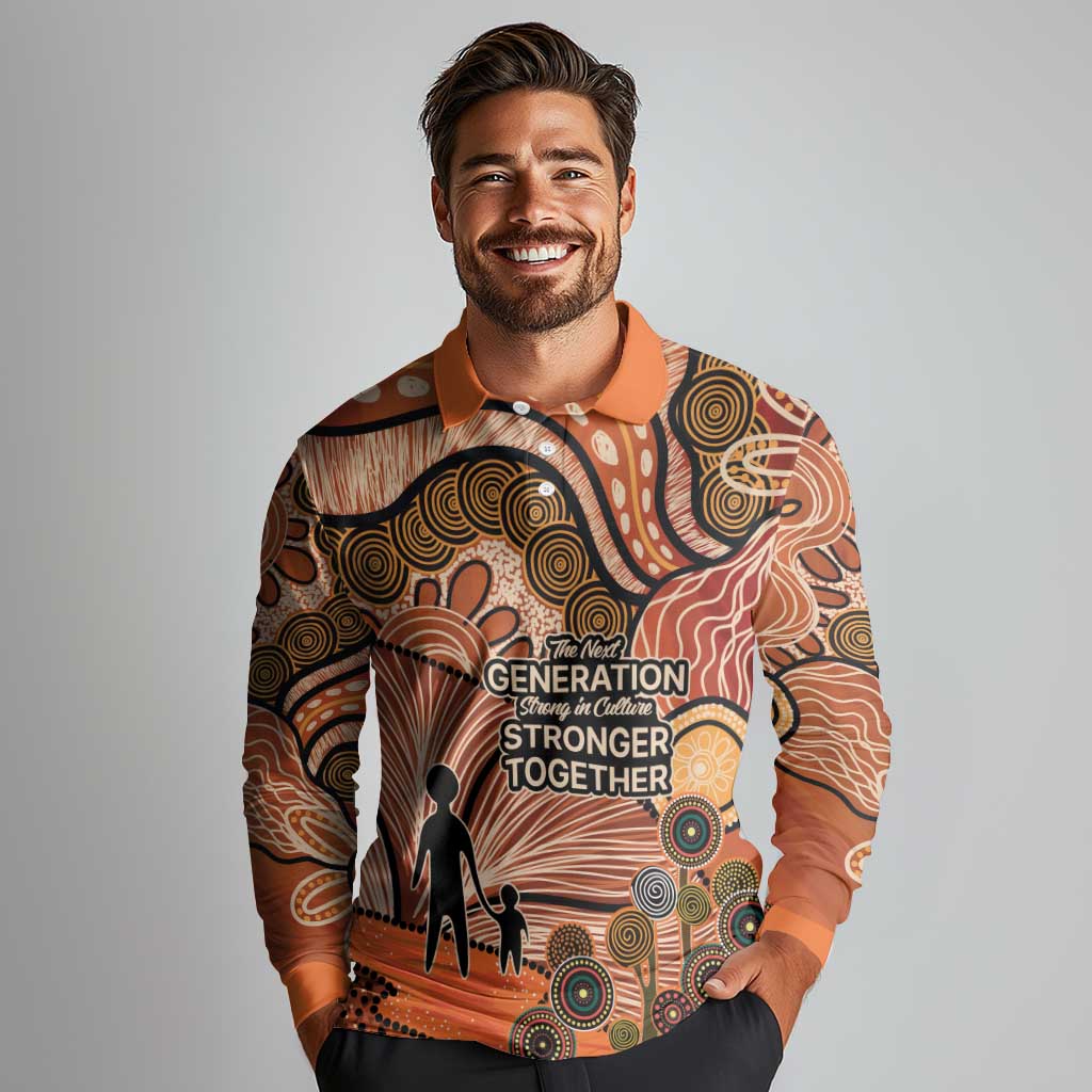 Aboriginal and Torres Strait Islander Children's Day Personalised Long Sleeve Polo Shirt The Next Generation Strong in Culture