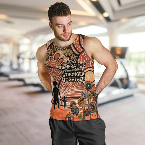 Aboriginal and Torres Strait Islander Children's Day Personalised Men Tank Top The Next Generation Strong in Culture