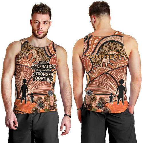 Aboriginal and Torres Strait Islander Children's Day Personalised Men Tank Top The Next Generation Strong in Culture