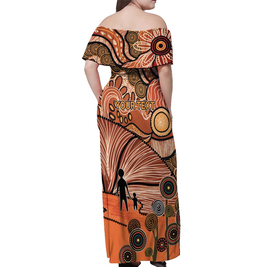 Aboriginal and Torres Strait Islander Children's Day Personalised Off Shoulder Maxi Dress The Next Generation Strong in Culture