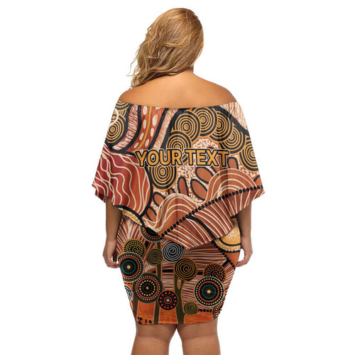 Aboriginal and Torres Strait Islander Children's Day Personalised Off Shoulder Short Dress The Next Generation Strong in Culture