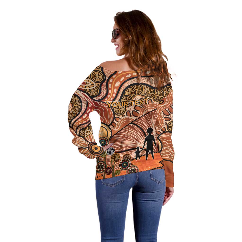 Aboriginal and Torres Strait Islander Children's Day Personalised Off Shoulder Sweater The Next Generation Strong in Culture