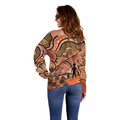 Aboriginal and Torres Strait Islander Children's Day Personalised Off Shoulder Sweater The Next Generation Strong in Culture