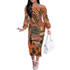 Aboriginal and Torres Strait Islander Children's Day Personalised Off The Shoulder Long Sleeve Dress The Next Generation Strong in Culture