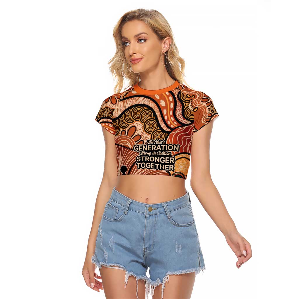 Aboriginal and Torres Strait Islander Children's Day Personalised Raglan Cropped T Shirt The Next Generation Strong in Culture