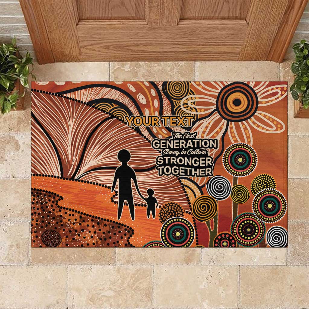 Aboriginal and Torres Strait Islander Children's Day Personalised Rubber Doormat The Next Generation Strong in Culture