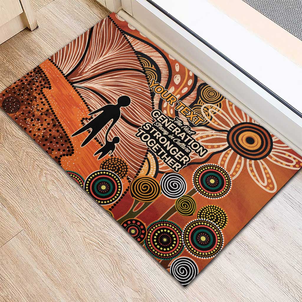 Aboriginal and Torres Strait Islander Children's Day Personalised Rubber Doormat The Next Generation Strong in Culture