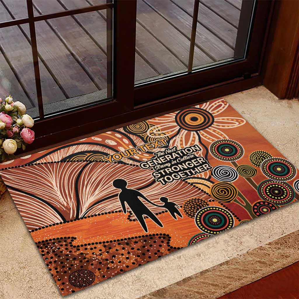 Aboriginal and Torres Strait Islander Children's Day Personalised Rubber Doormat The Next Generation Strong in Culture