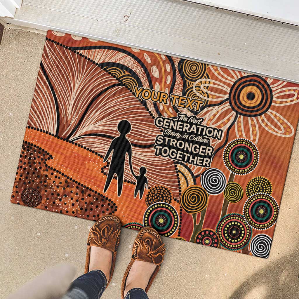 Aboriginal and Torres Strait Islander Children's Day Personalised Rubber Doormat The Next Generation Strong in Culture