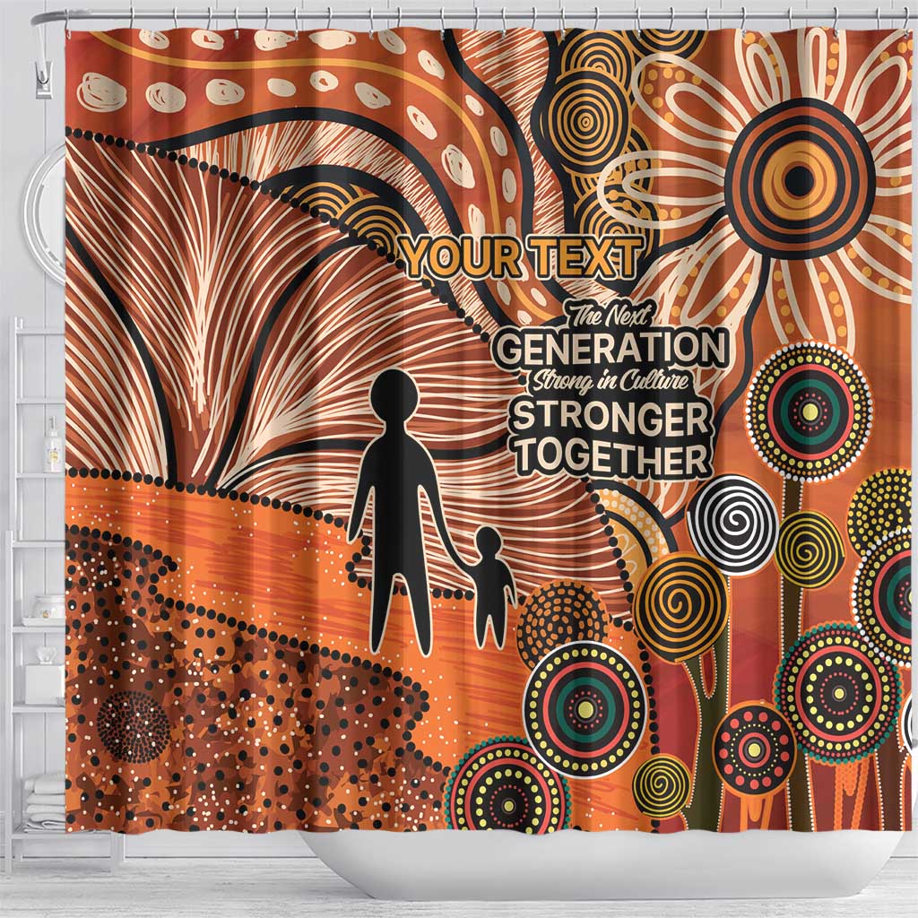 Aboriginal and Torres Strait Islander Children's Day Personalised Shower Curtain The Next Generation Strong in Culture