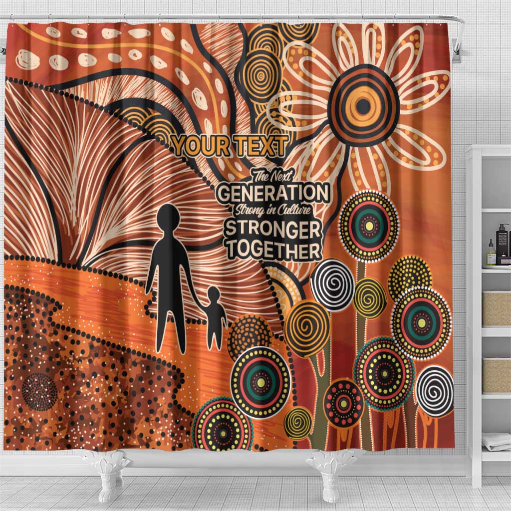 Aboriginal and Torres Strait Islander Children's Day Personalised Shower Curtain The Next Generation Strong in Culture