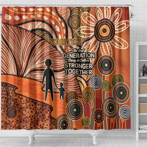 Aboriginal and Torres Strait Islander Children's Day Personalised Shower Curtain The Next Generation Strong in Culture