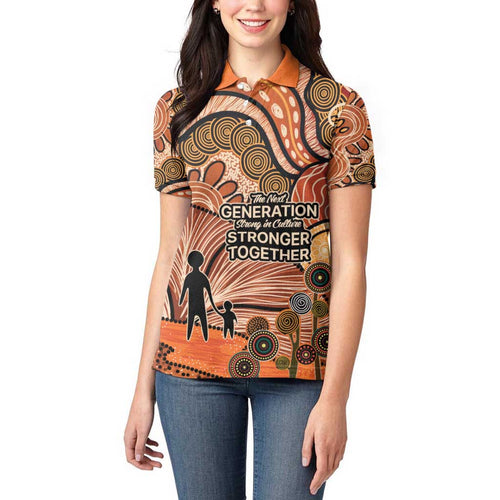 Aboriginal and Torres Strait Islander Children's Day Personalised Women Polo Shirt The Next Generation Strong in Culture