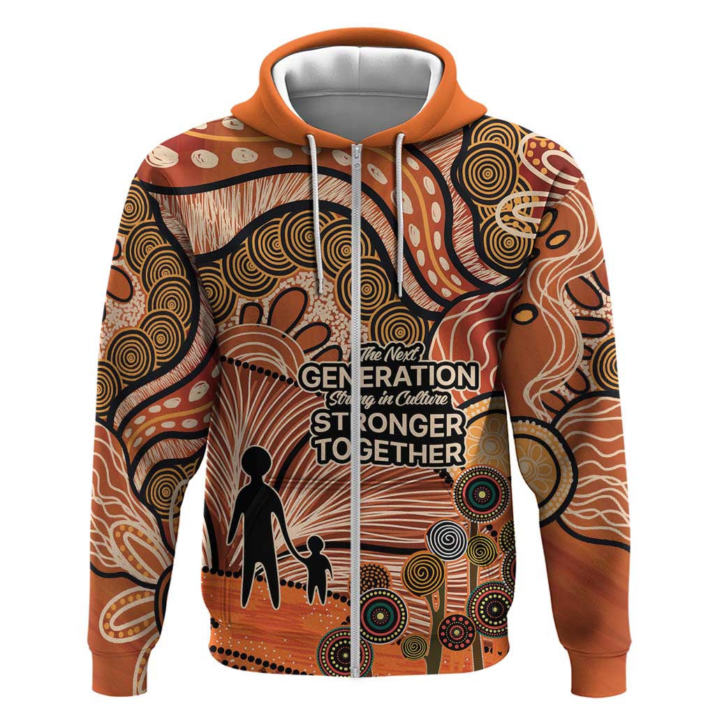 Aboriginal and Torres Strait Islander Children's Day Personalised Zip Hoodie The Next Generation Strong in Culture