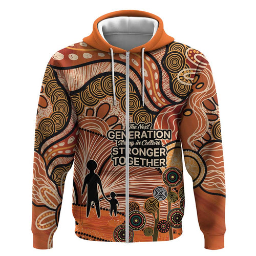 Aboriginal and Torres Strait Islander Children's Day Personalised Zip Hoodie The Next Generation Strong in Culture