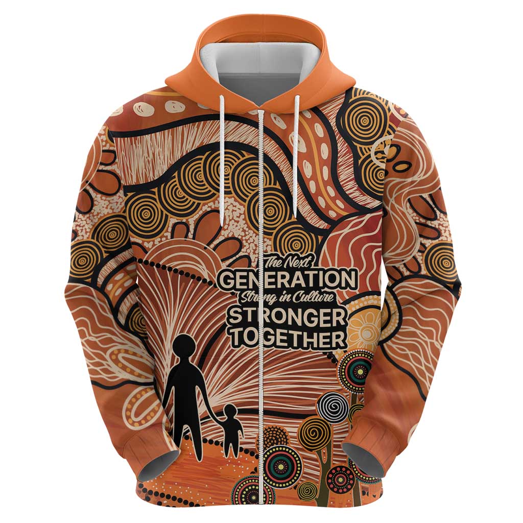 Aboriginal and Torres Strait Islander Children's Day Personalised Zip Hoodie The Next Generation Strong in Culture