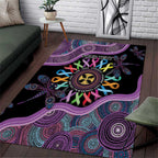 Inspirational Fight Cancers In All Color Personalised Area Rug Dragonfly Aboriginal Art