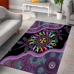 Inspirational Fight Cancers In All Color Personalised Area Rug Dragonfly Aboriginal Art