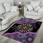 Inspirational Fight Cancers In All Color Personalised Area Rug Dragonfly Aboriginal Art