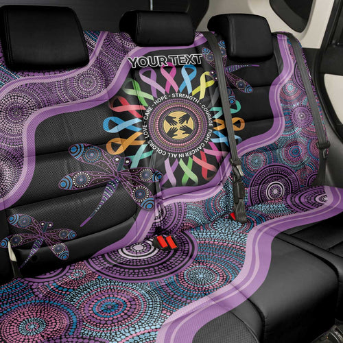 Inspirational Fight Cancers In All Color Personalised Back Car Seat Cover Dragonfly Aboriginal Art
