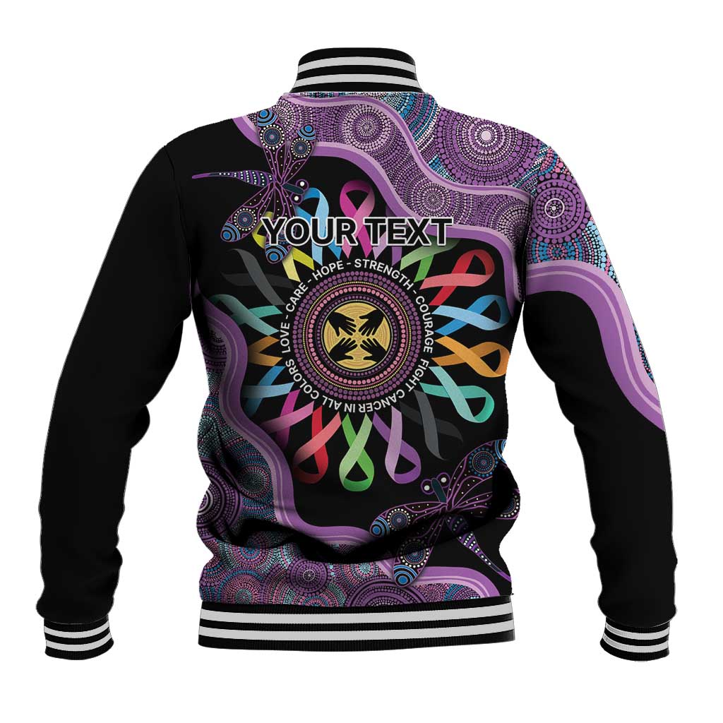 Inspirational Fight Cancers In All Color Personalised Baseball Jacket Dragonfly Aboriginal Art