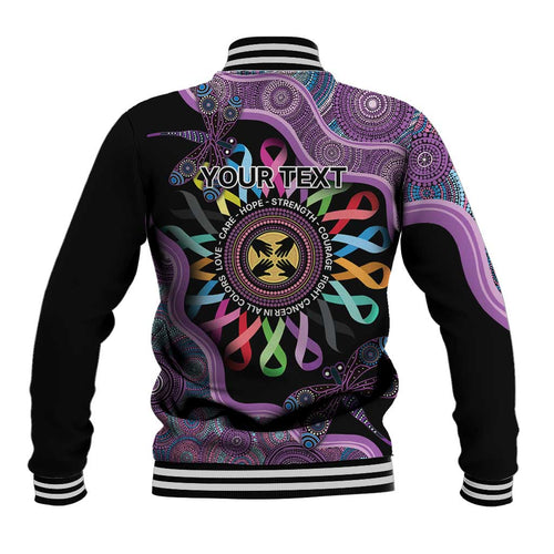 Inspirational Fight Cancers In All Color Personalised Baseball Jacket Dragonfly Aboriginal Art