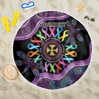 Inspirational Fight Cancers In All Color Personalised Beach Blanket Dragonfly Aboriginal Art