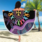 Inspirational Fight Cancers In All Color Personalised Beach Blanket Dragonfly Aboriginal Art